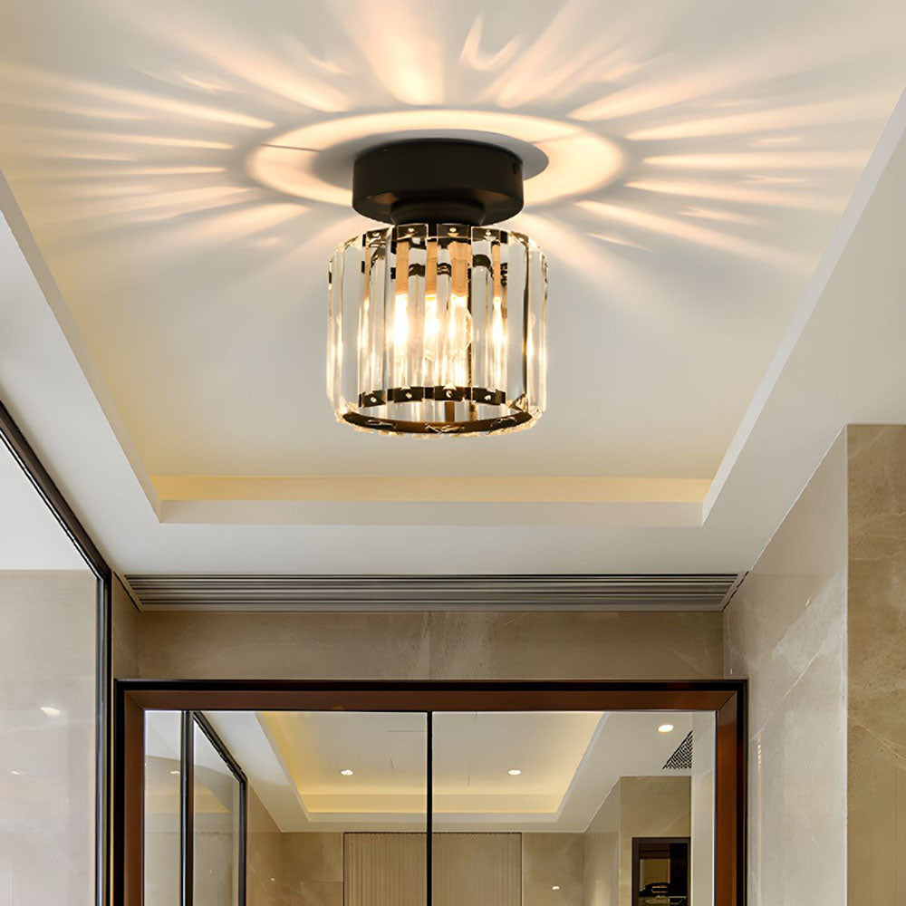 Quadratische Kristall-Deckenlampe mit Lichteffekt