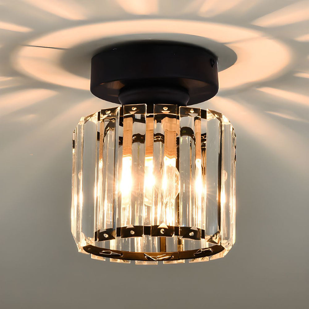 Quadratische Kristall-Deckenlampe mit Lichteffekt