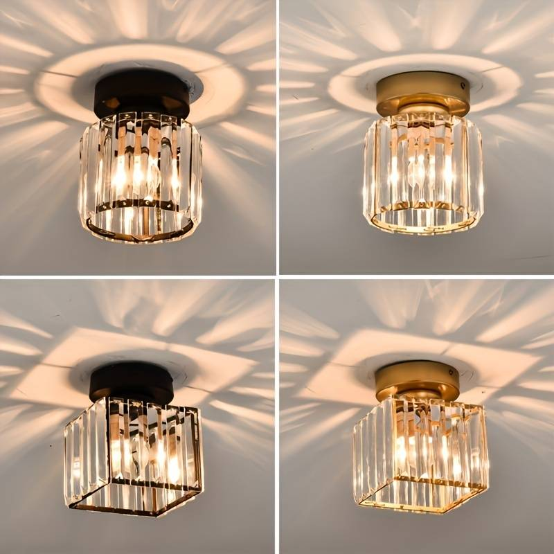 Quadratische Kristall-Deckenlampe mit Lichteffekt
