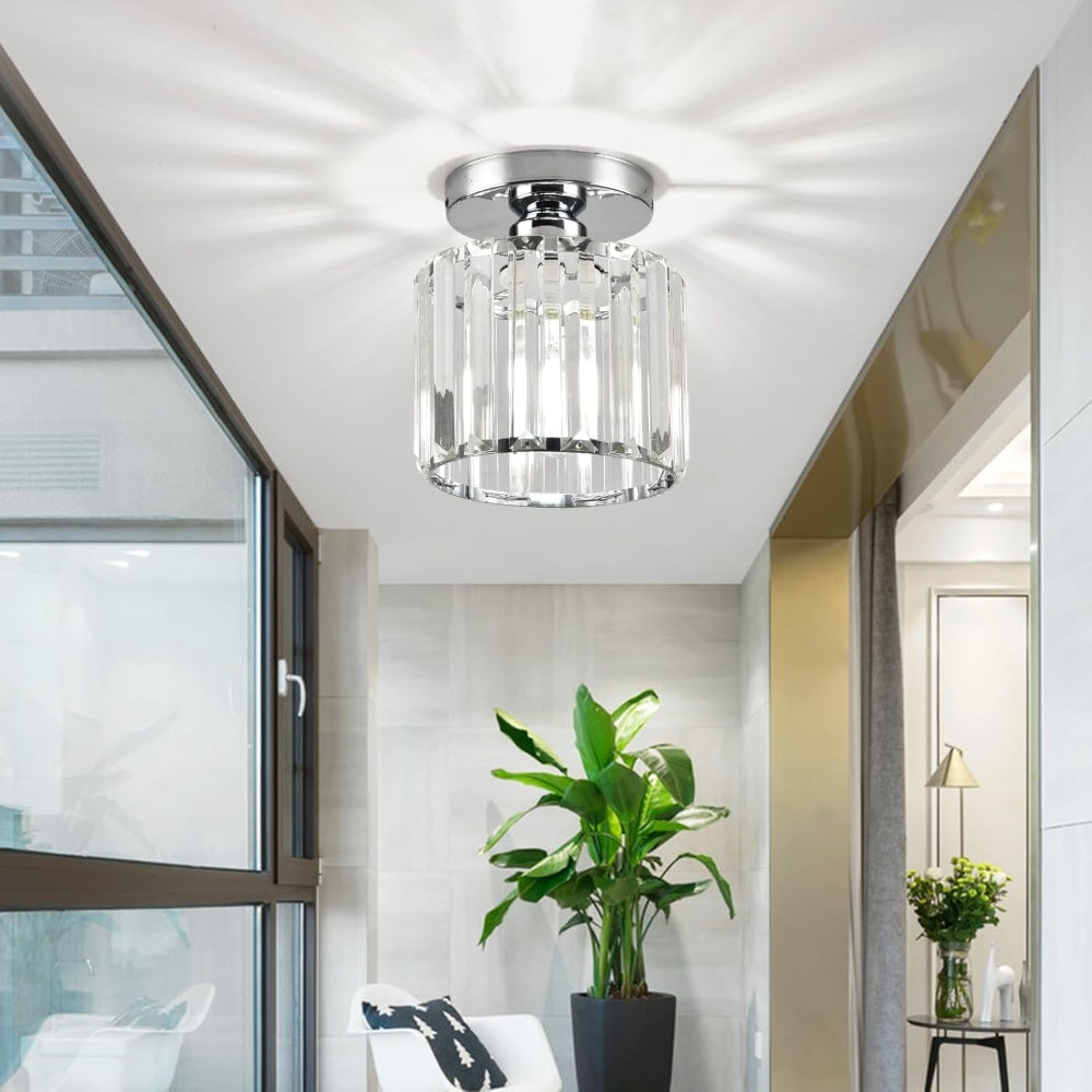 Quadratische Kristall-Deckenlampe mit Lichteffekt