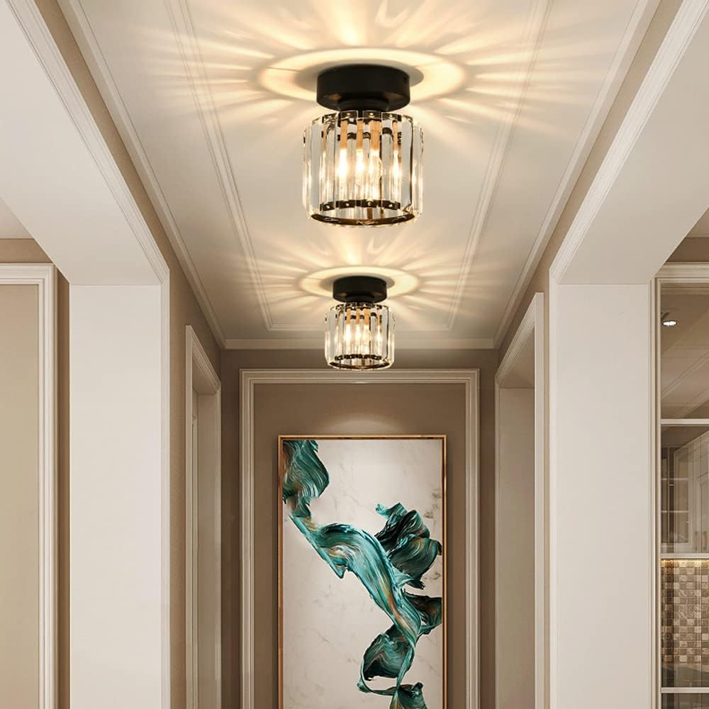 Quadratische Kristall-Deckenlampe mit Lichteffekt