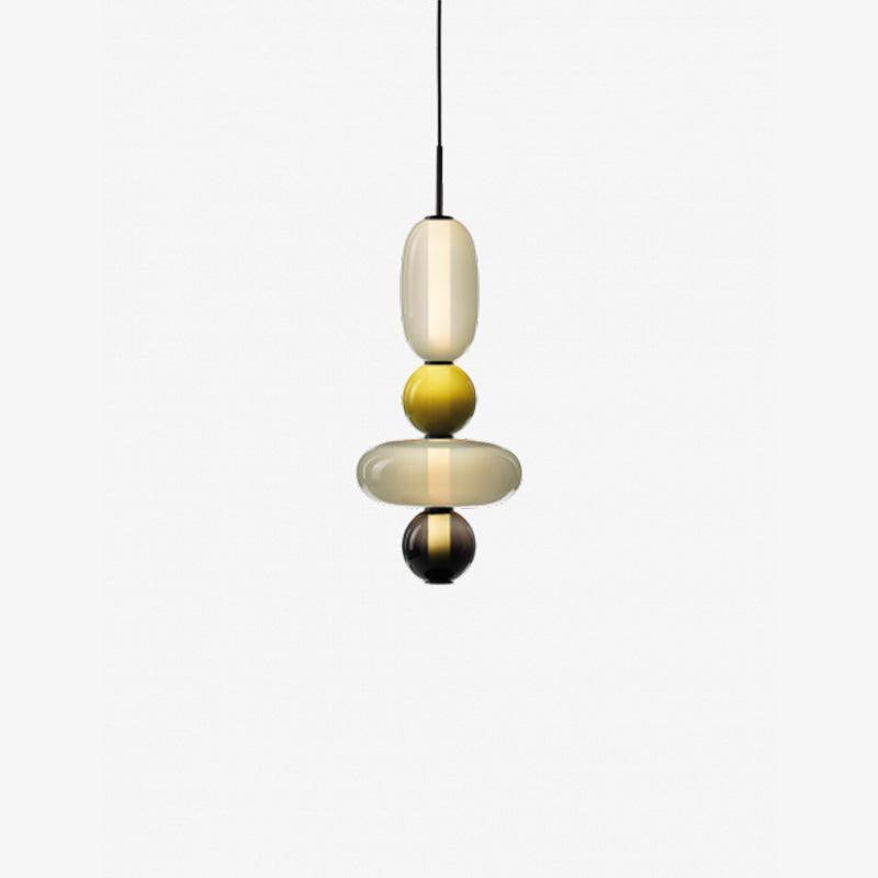 Moderne Glas Deckenlampe – Bunte Pendelleuchte im Skandinavischen Design