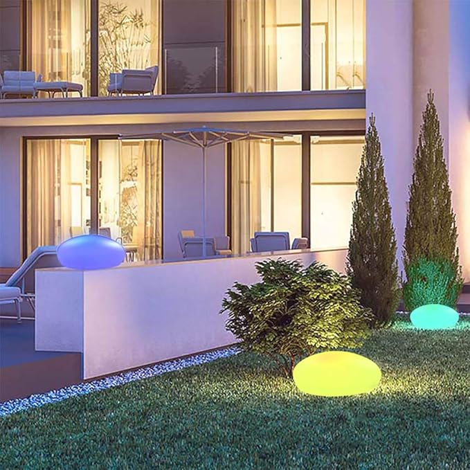 Solar Gartenleuchte Stein-Design – Warmes LED Licht für Außen