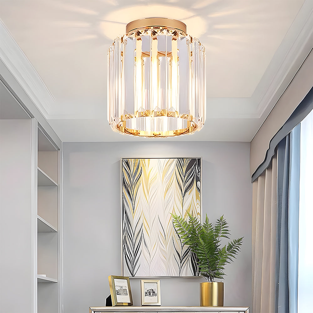 Quadratische Kristall-Deckenlampe mit Lichteffekt