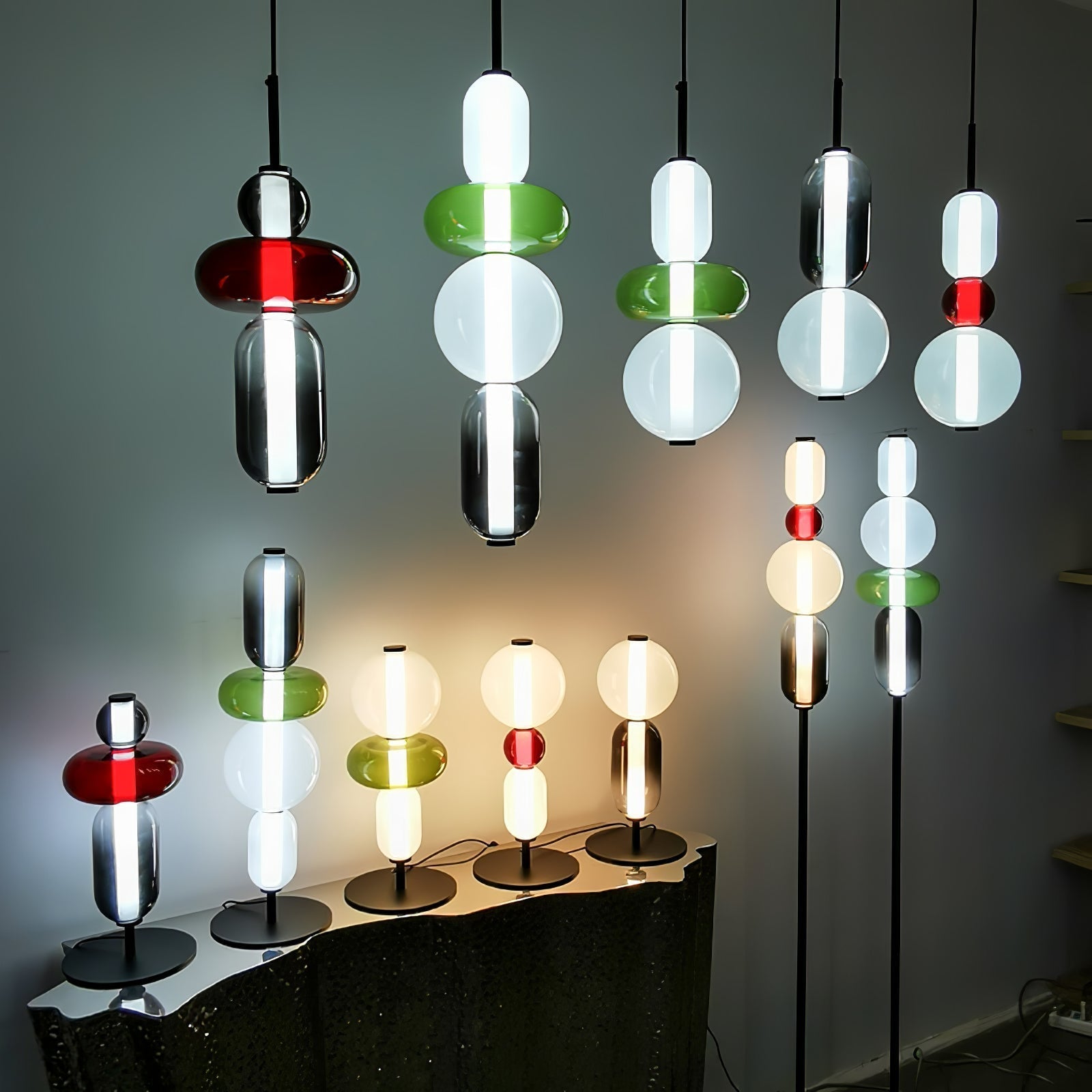 Moderne Glas Deckenlampe – Bunte Pendelleuchte im Skandinavischen Design