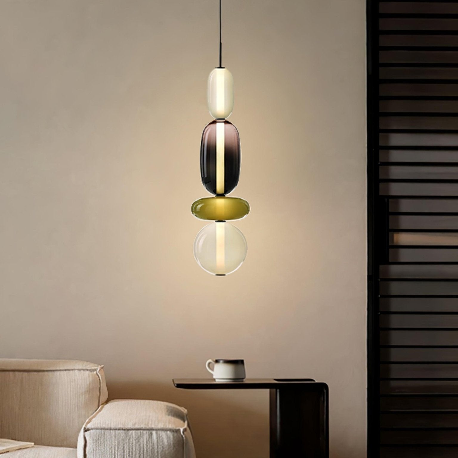 Moderne Glas Deckenlampe – Bunte Pendelleuchte im Skandinavischen Design