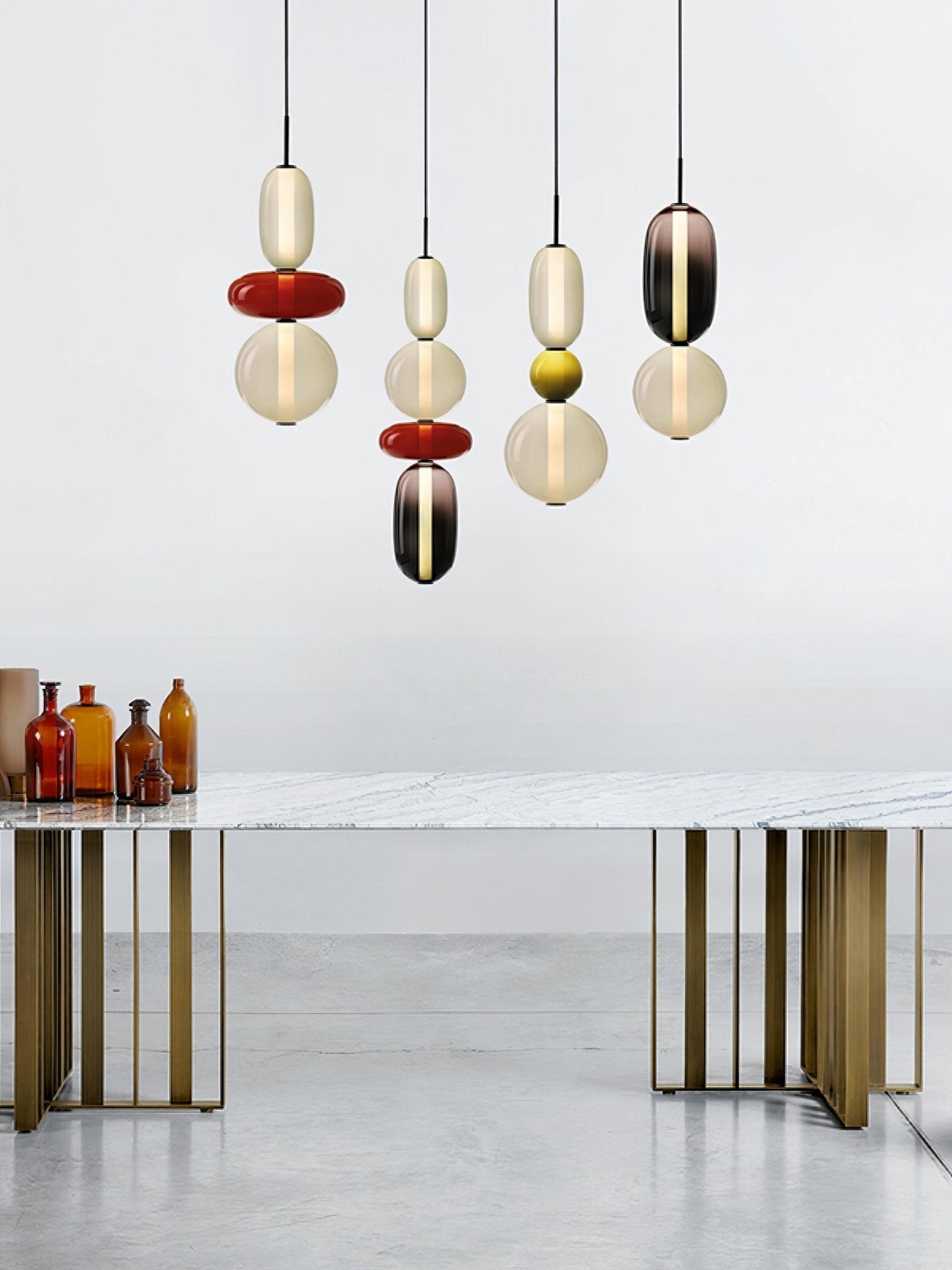 Moderne Glas Deckenlampe – Bunte Pendelleuchte im Skandinavischen Design