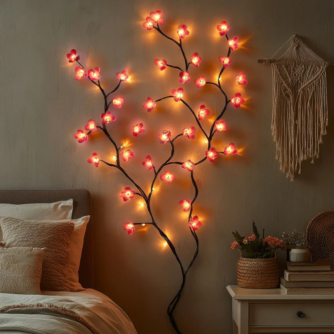 LED-Wandleuchte im Kirschblütenzweig-Design