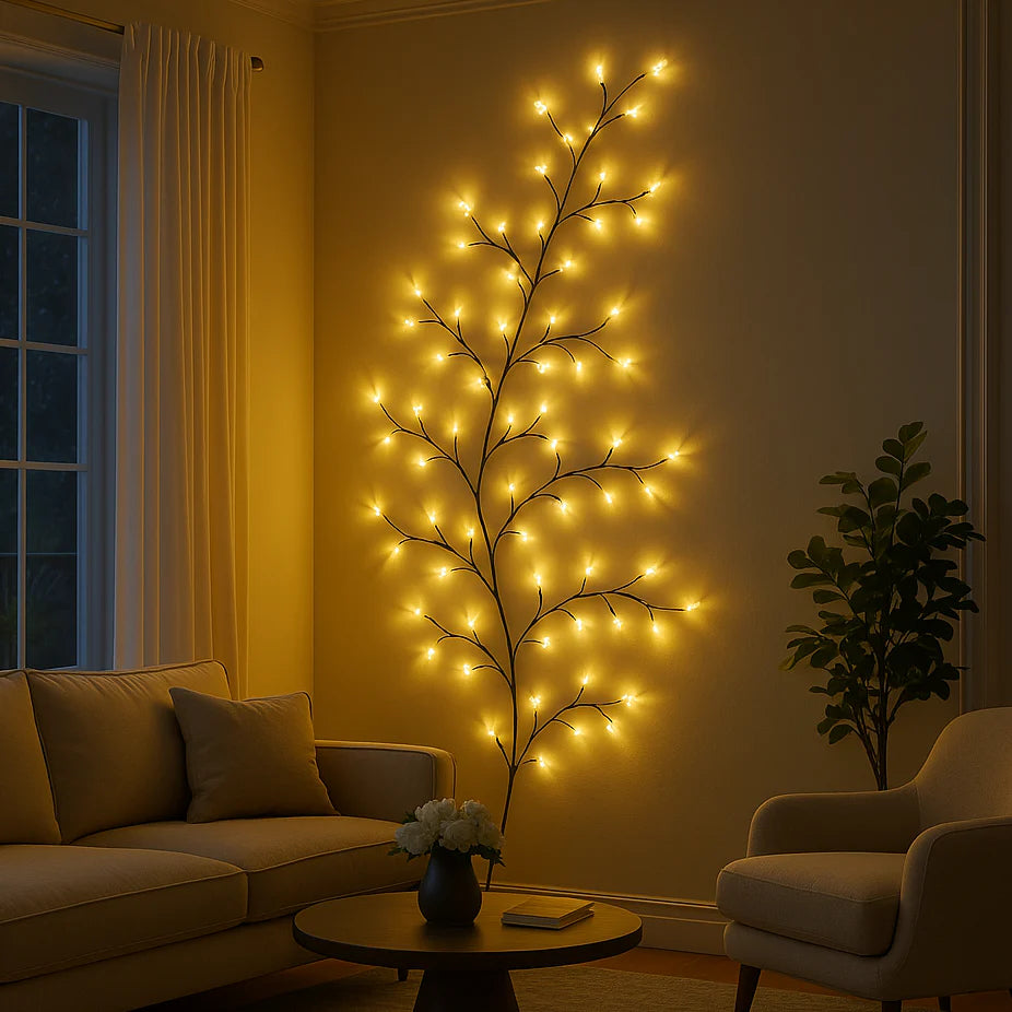 LED-Wandleuchte im Kirschblütenzweig-Design