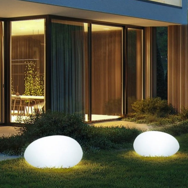 Solar Gartenleuchte Stein-Design – Warmes LED Licht für Außen