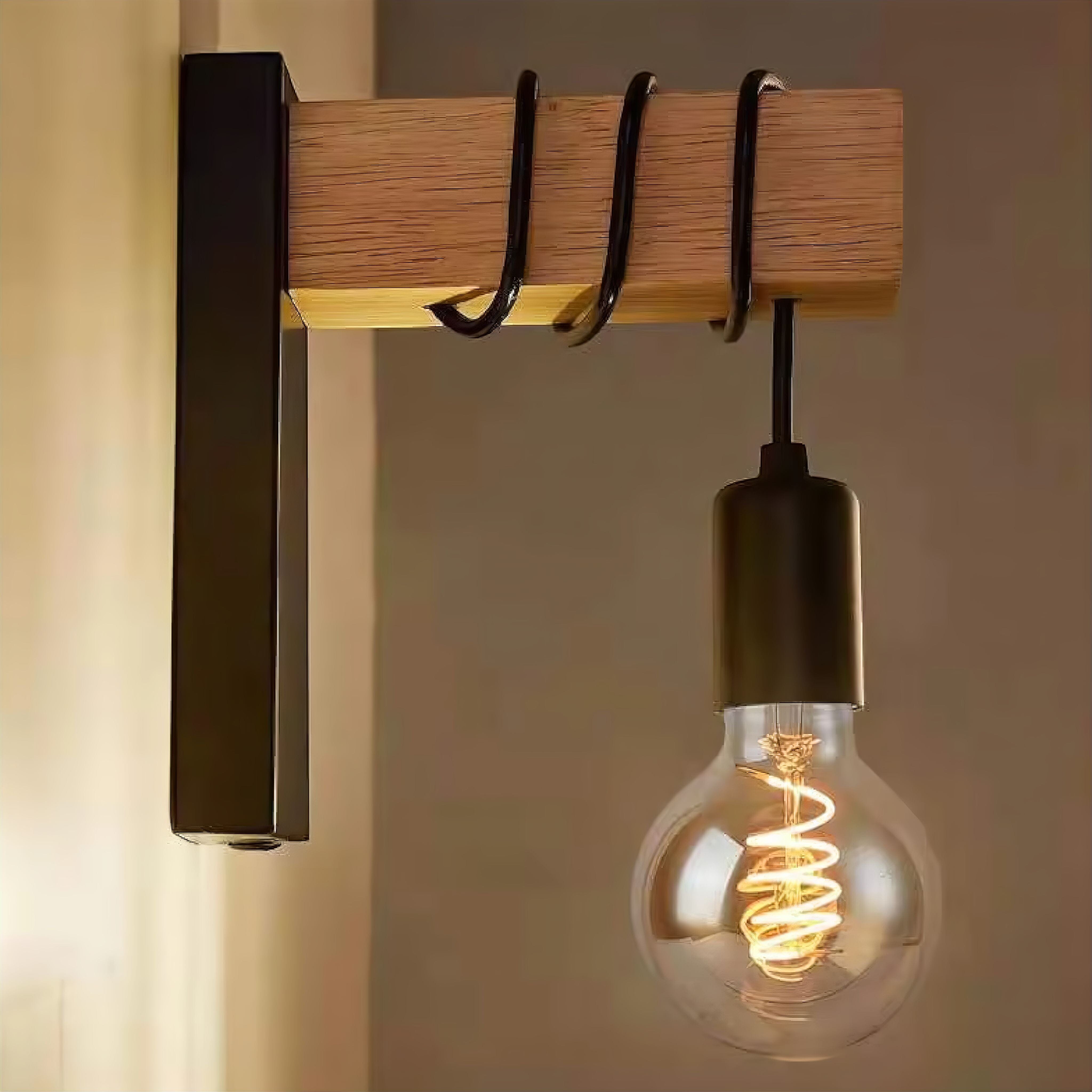 Vintage Wandleuchte mit Holzarm – Retro Design fürs Zuhause