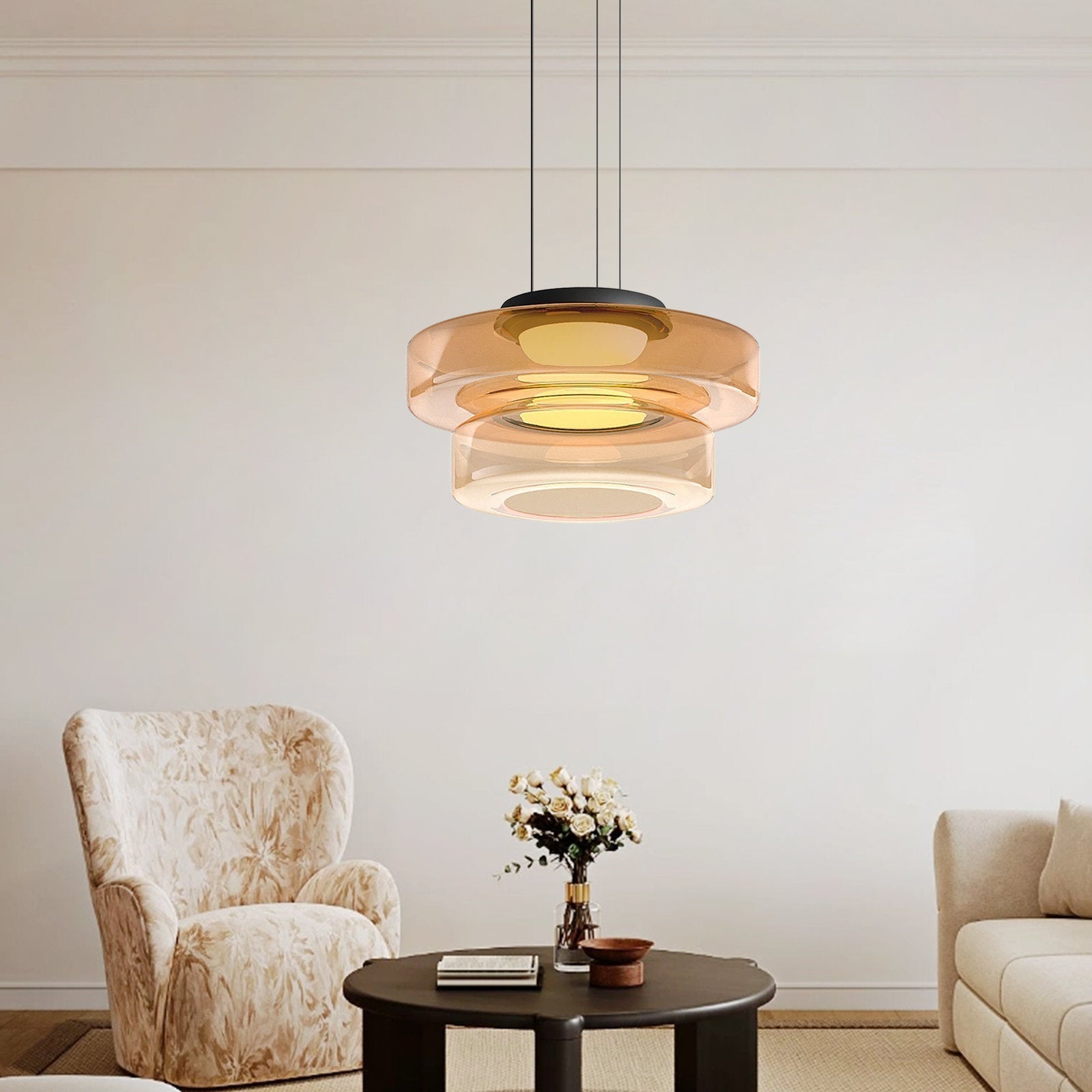 Moderne Deckenlampe mit getöntem Glasdesign