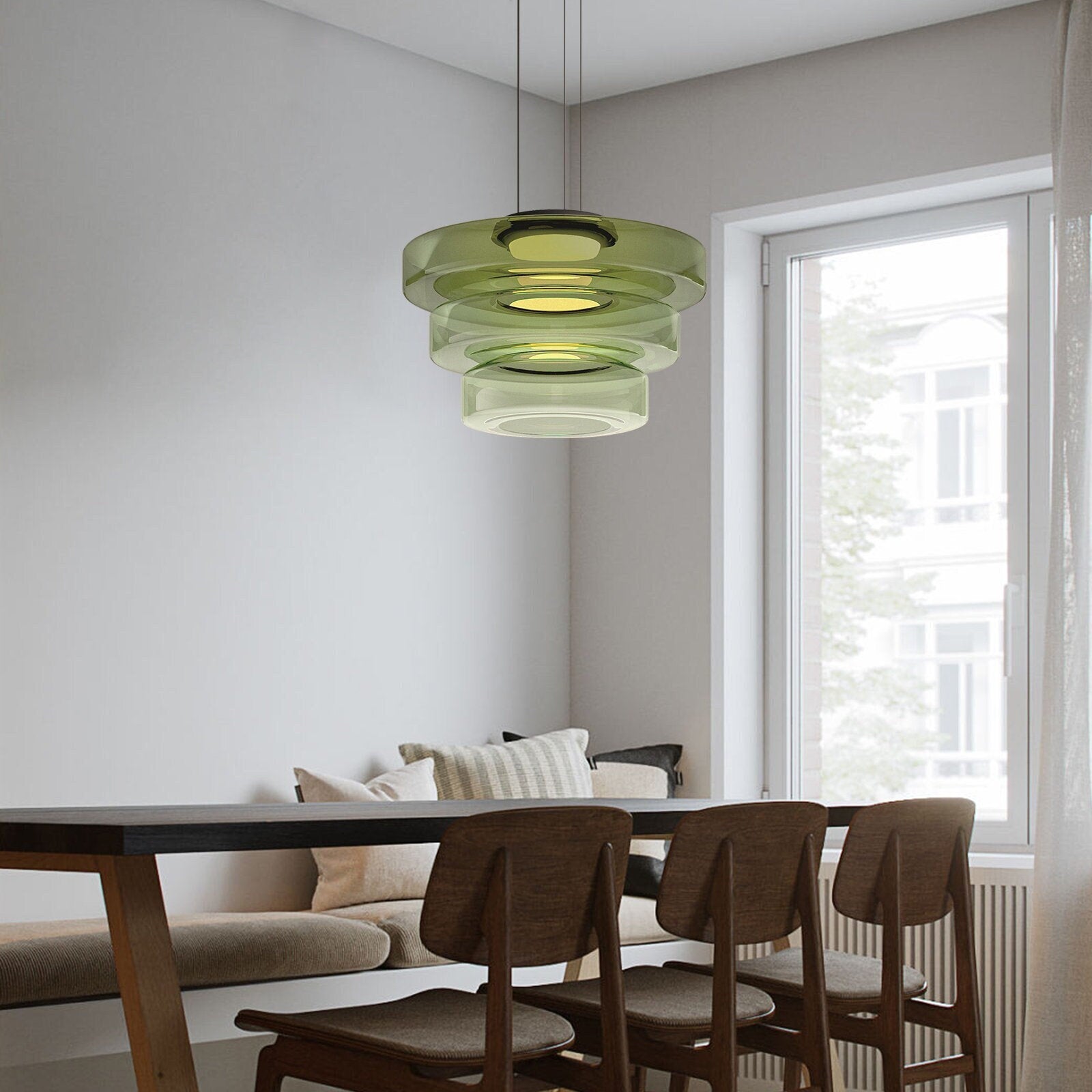 Moderne Deckenlampe mit getöntem Glasdesign