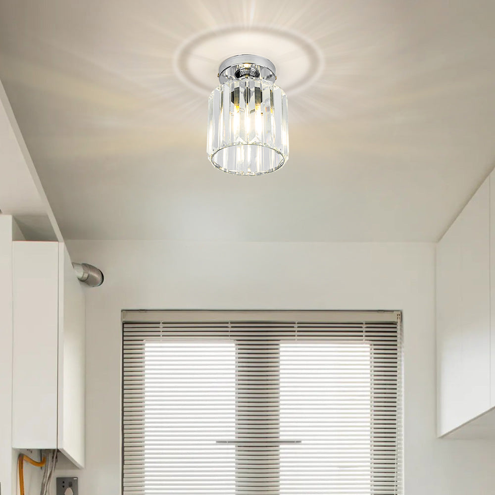 Quadratische Kristall-Deckenlampe mit Lichteffekt