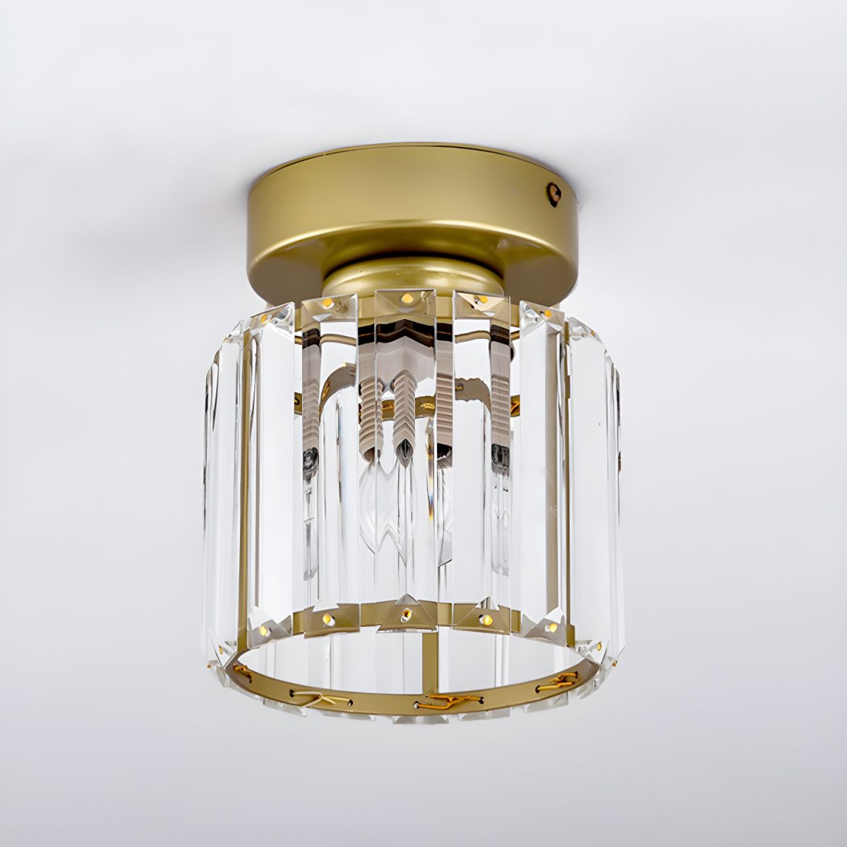 Quadratische Kristall-Deckenlampe mit Lichteffekt