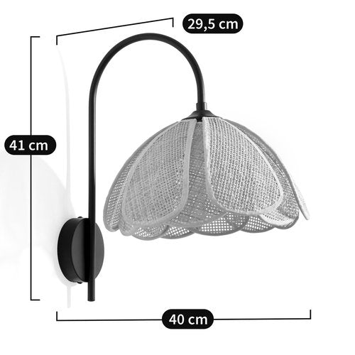 Rattan Wandlampe im Vintage-Stil