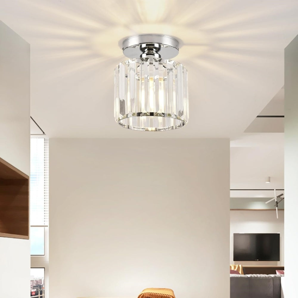 Quadratische Kristall-Deckenlampe mit Lichteffekt