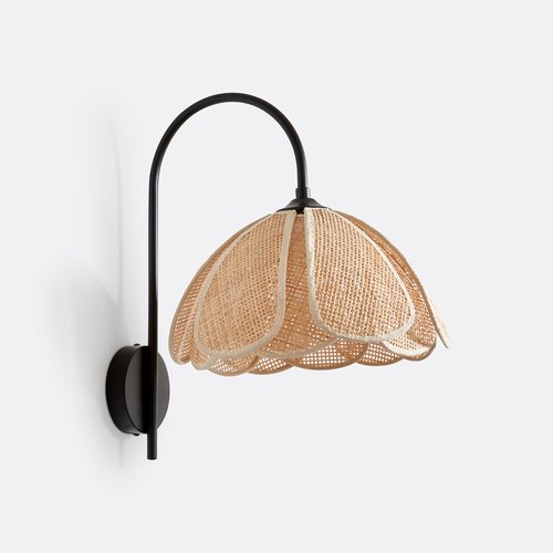 Rattan Wandlampe im Vintage-Stil