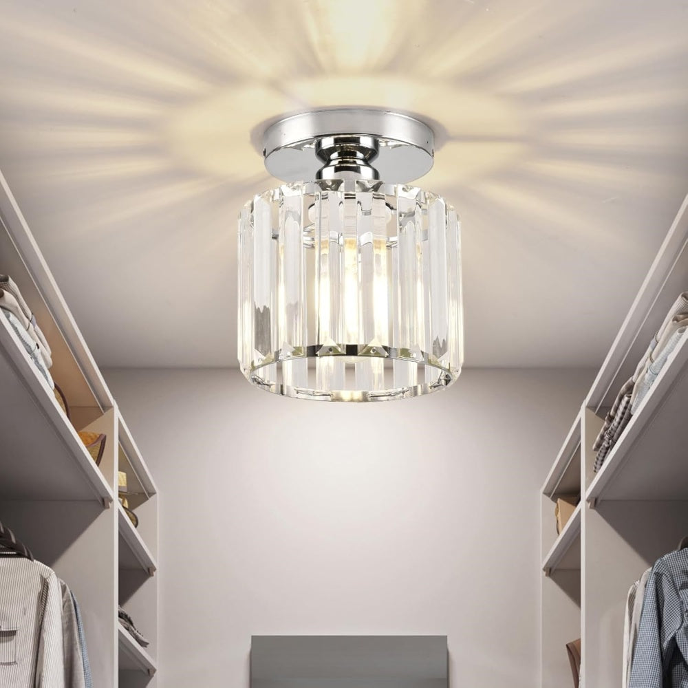 Quadratische Kristall-Deckenlampe mit Lichteffekt