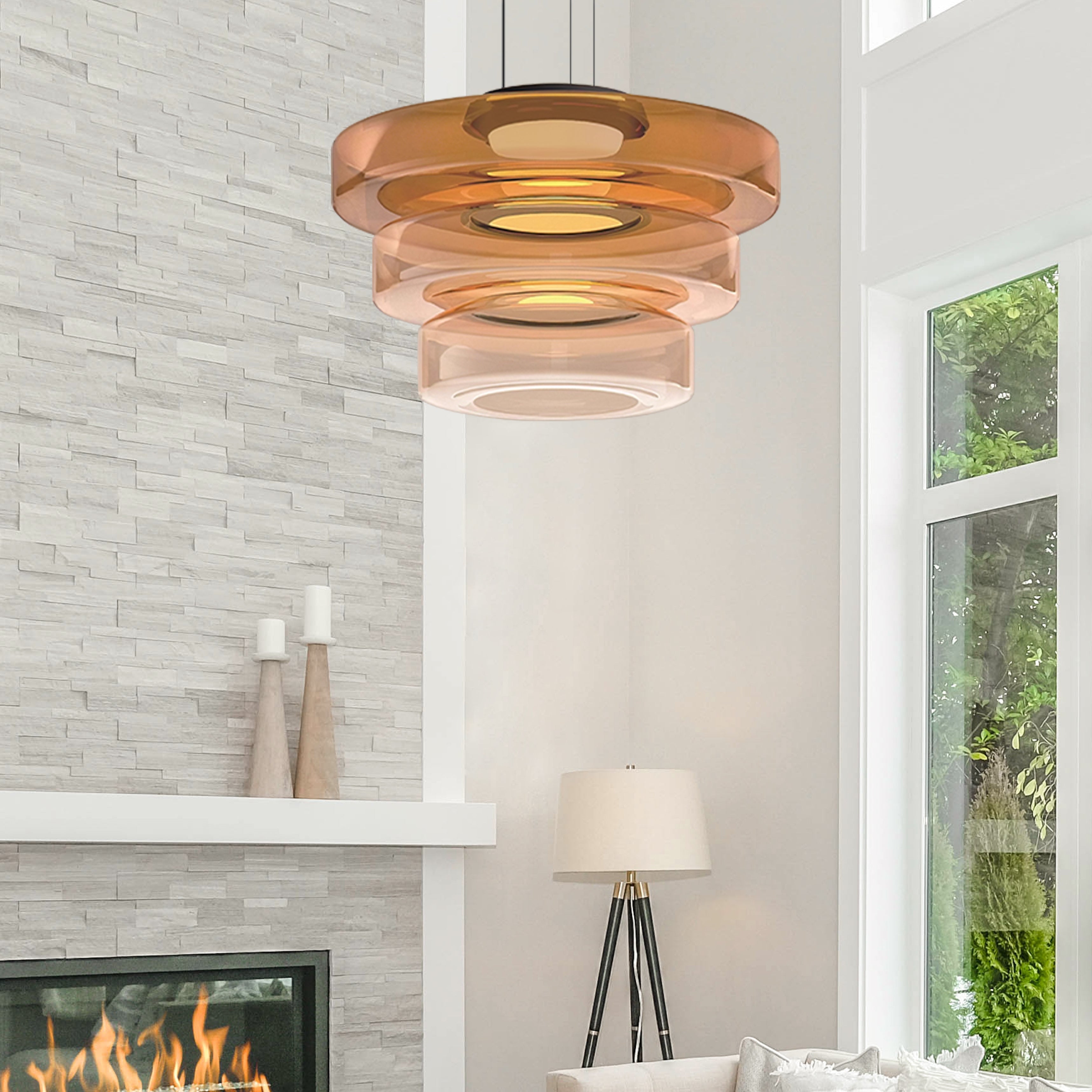 Moderne Deckenlampe mit getöntem Glasdesign