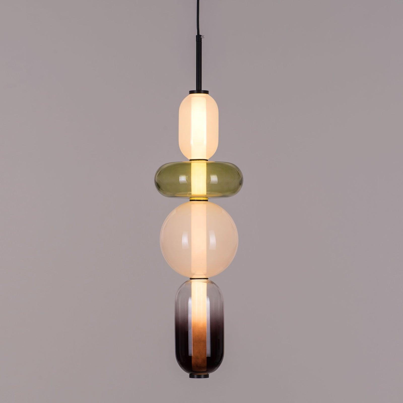 Moderne Glas Deckenlampe – Bunte Pendelleuchte im Skandinavischen Design