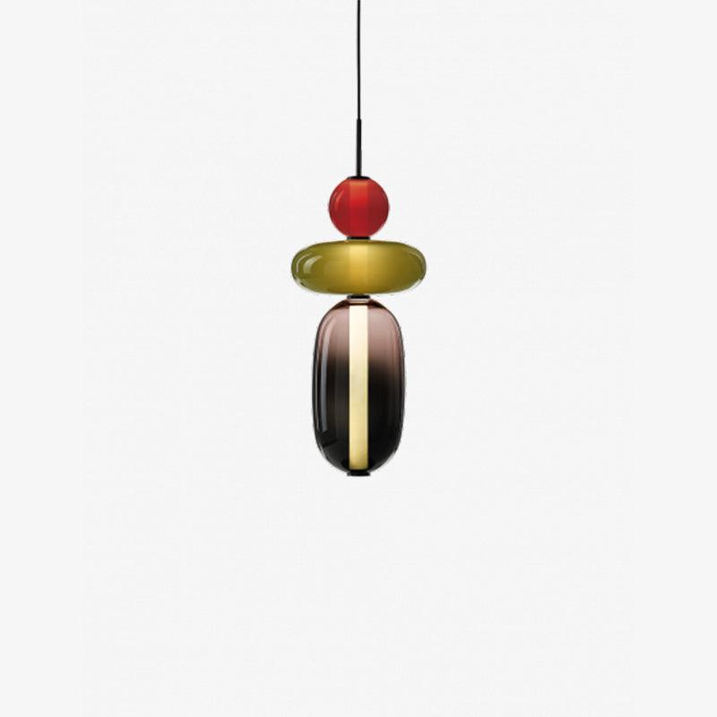 Moderne Glas Deckenlampe – Bunte Pendelleuchte im Skandinavischen Design