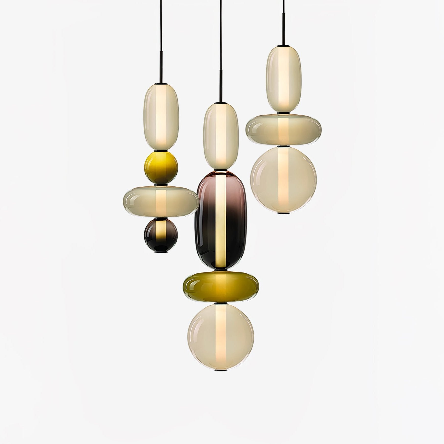 Moderne Glas Deckenlampe – Bunte Pendelleuchte im Skandinavischen Design