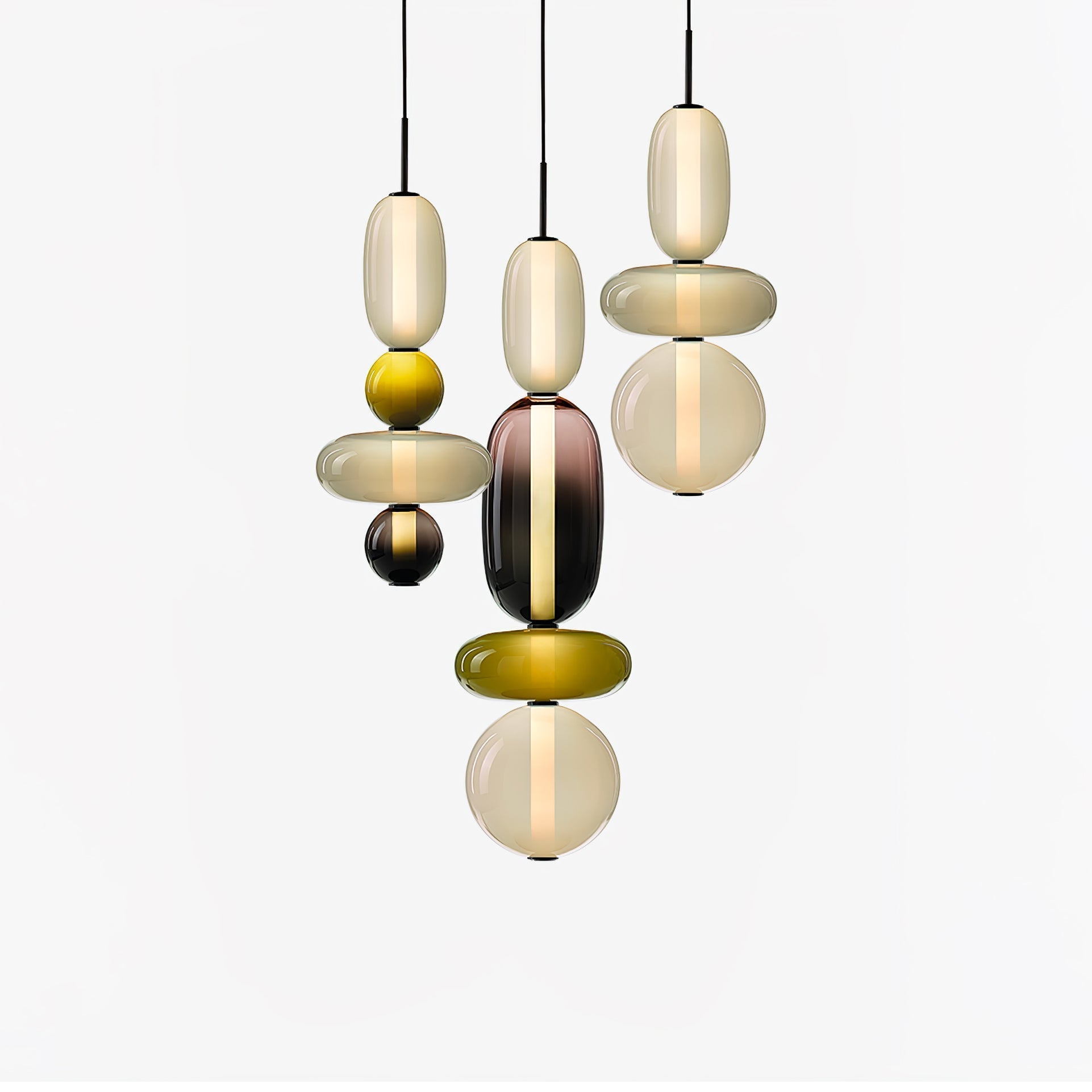 Moderne Glas Deckenlampe – Bunte Pendelleuchte im Skandinavischen Design