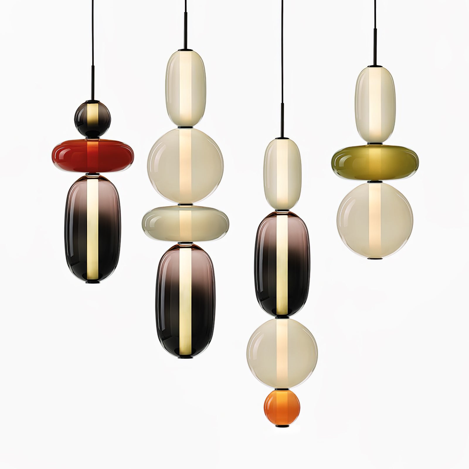 Moderne Glas Deckenlampe – Bunte Pendelleuchte im Skandinavischen Design