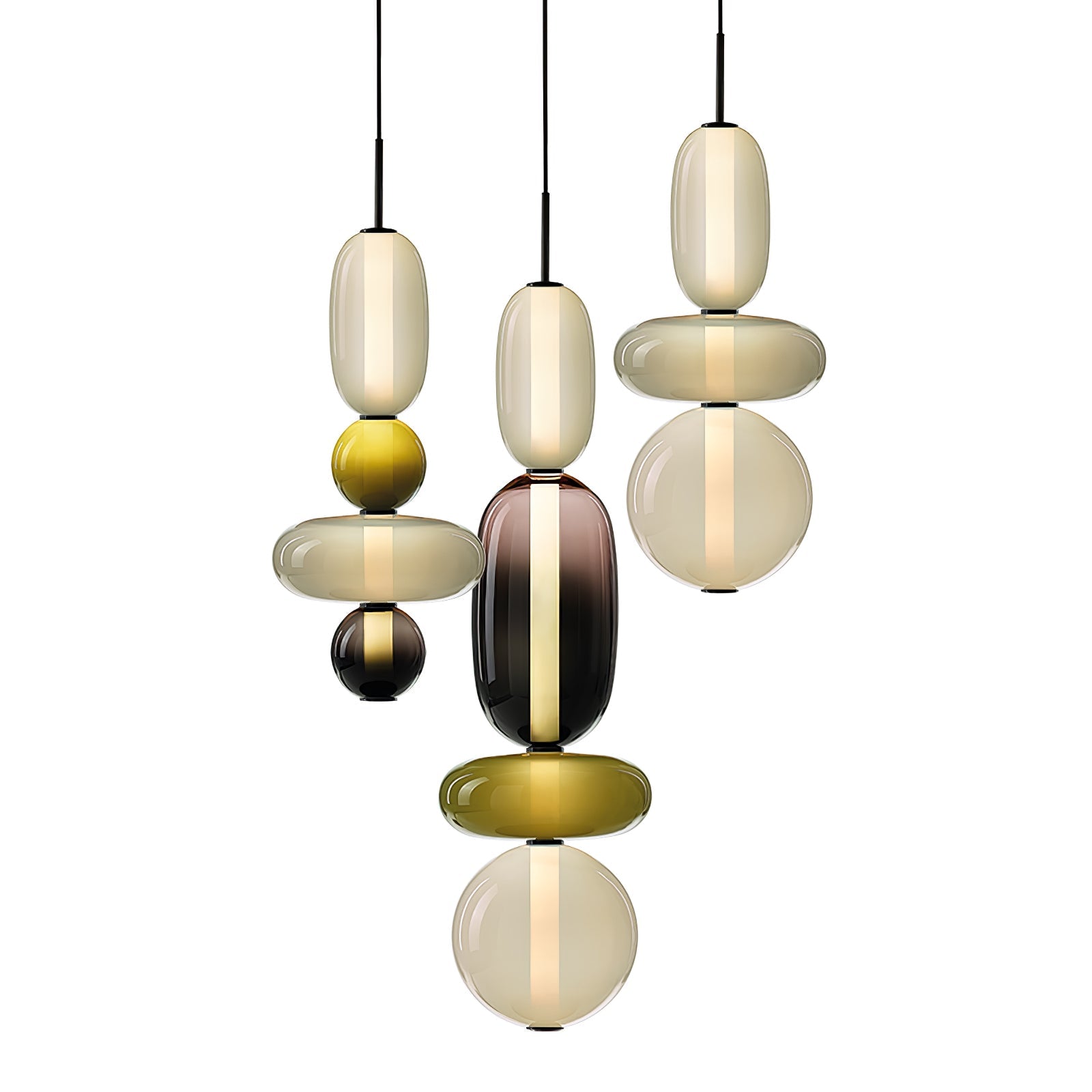 Moderne Glas Deckenlampe – Bunte Pendelleuchte im Skandinavischen Design