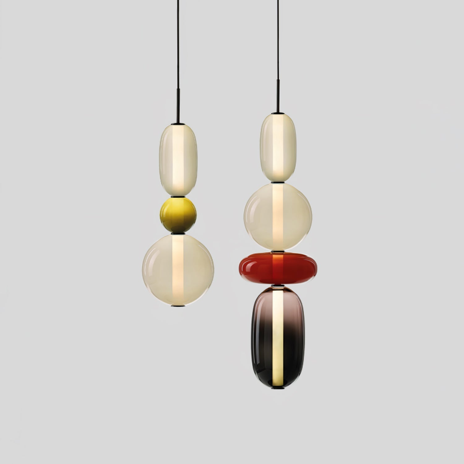 Moderne Glas Deckenlampe – Bunte Pendelleuchte im Skandinavischen Design