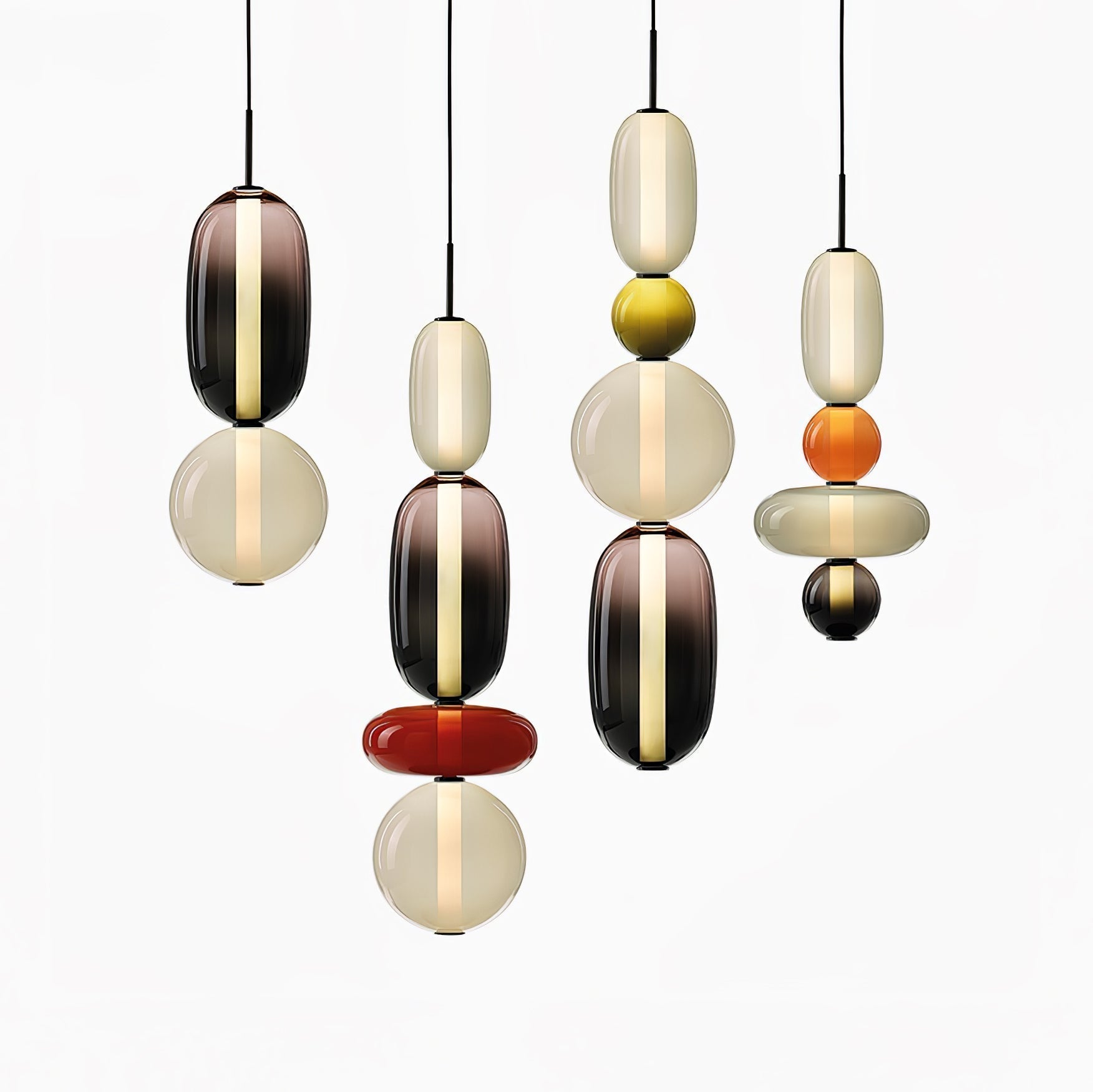 Moderne Glas Deckenlampe – Bunte Pendelleuchte im Skandinavischen Design