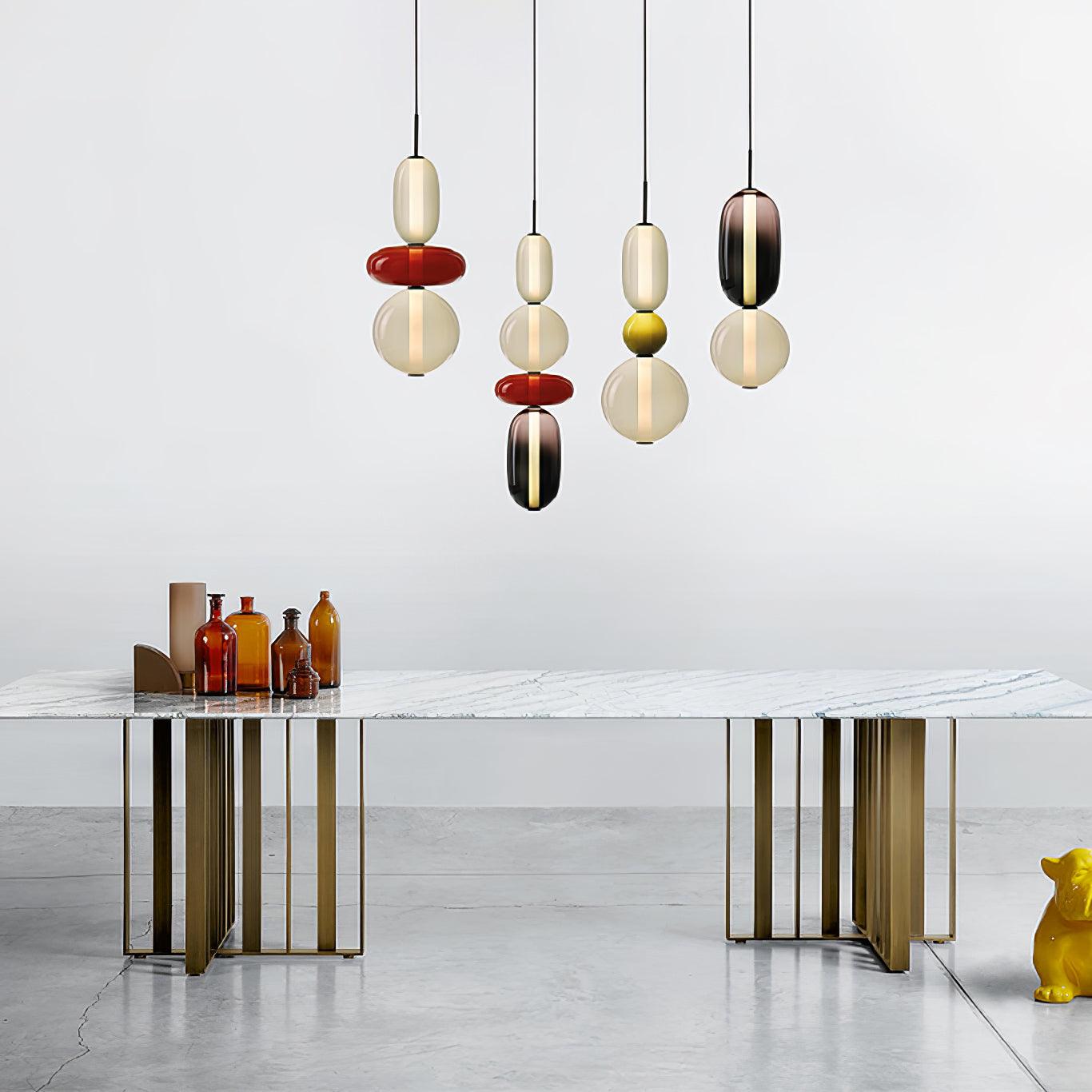 Moderne Glas Deckenlampe – Bunte Pendelleuchte im Skandinavischen Design