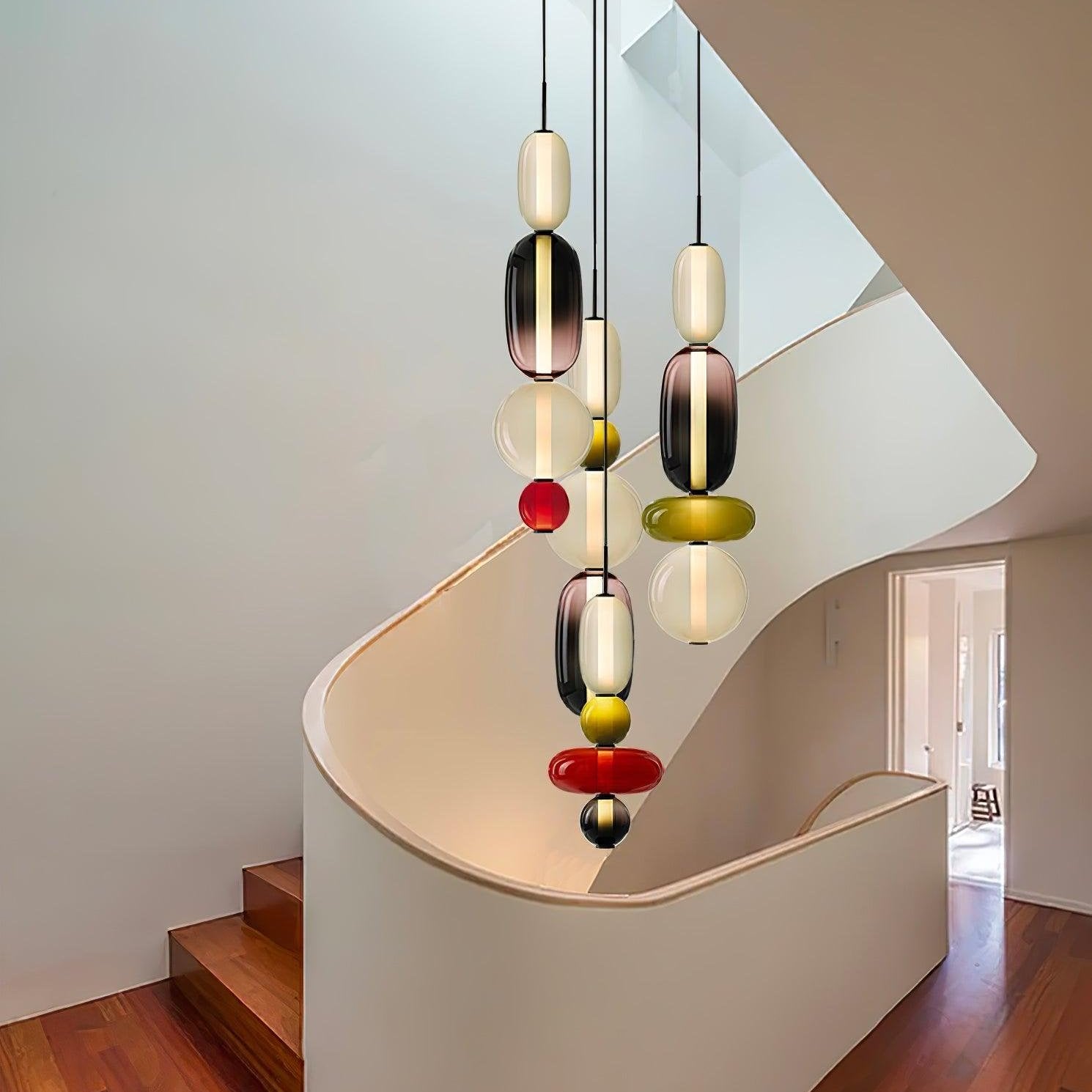Moderne Glas Deckenlampe – Bunte Pendelleuchte im Skandinavischen Design