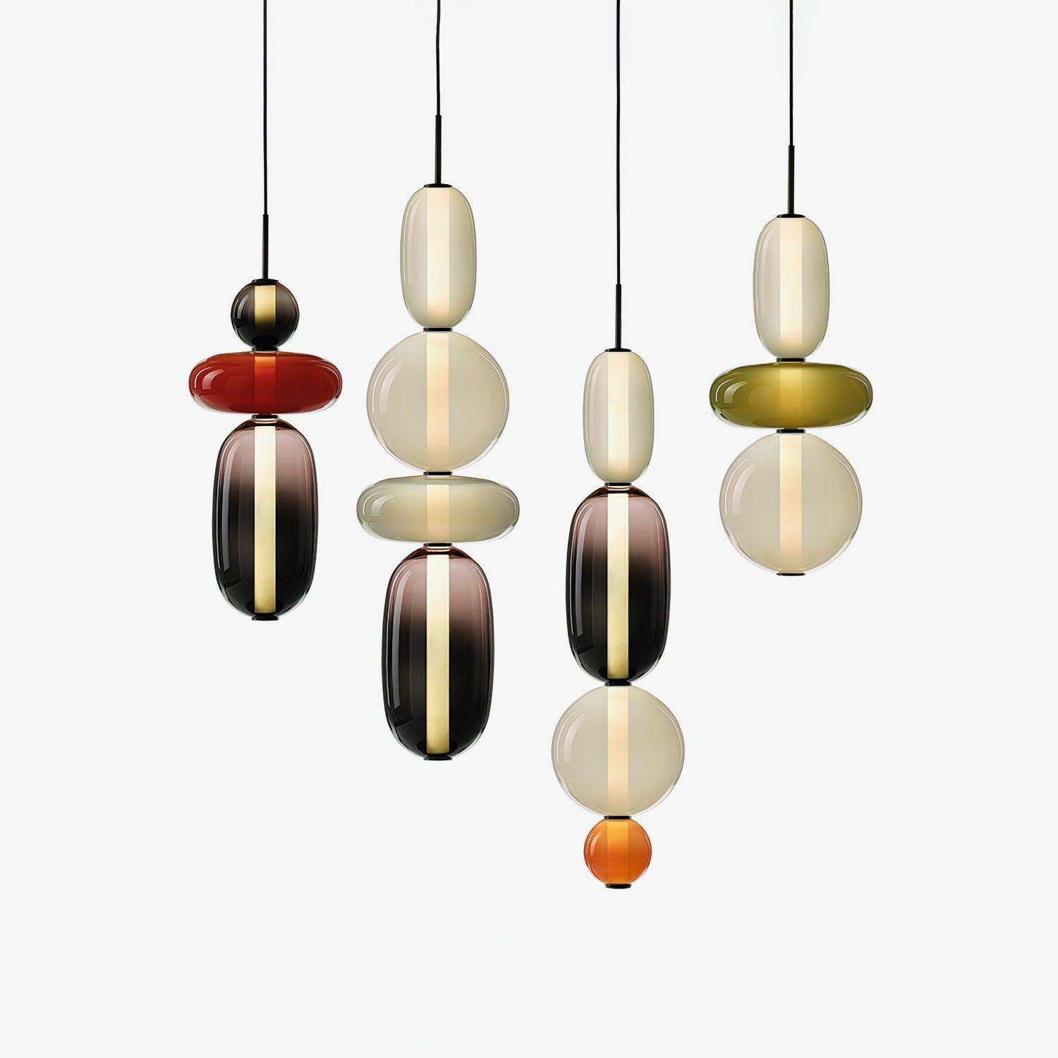 Moderne Glas Deckenlampe – Bunte Pendelleuchte im Skandinavischen Design