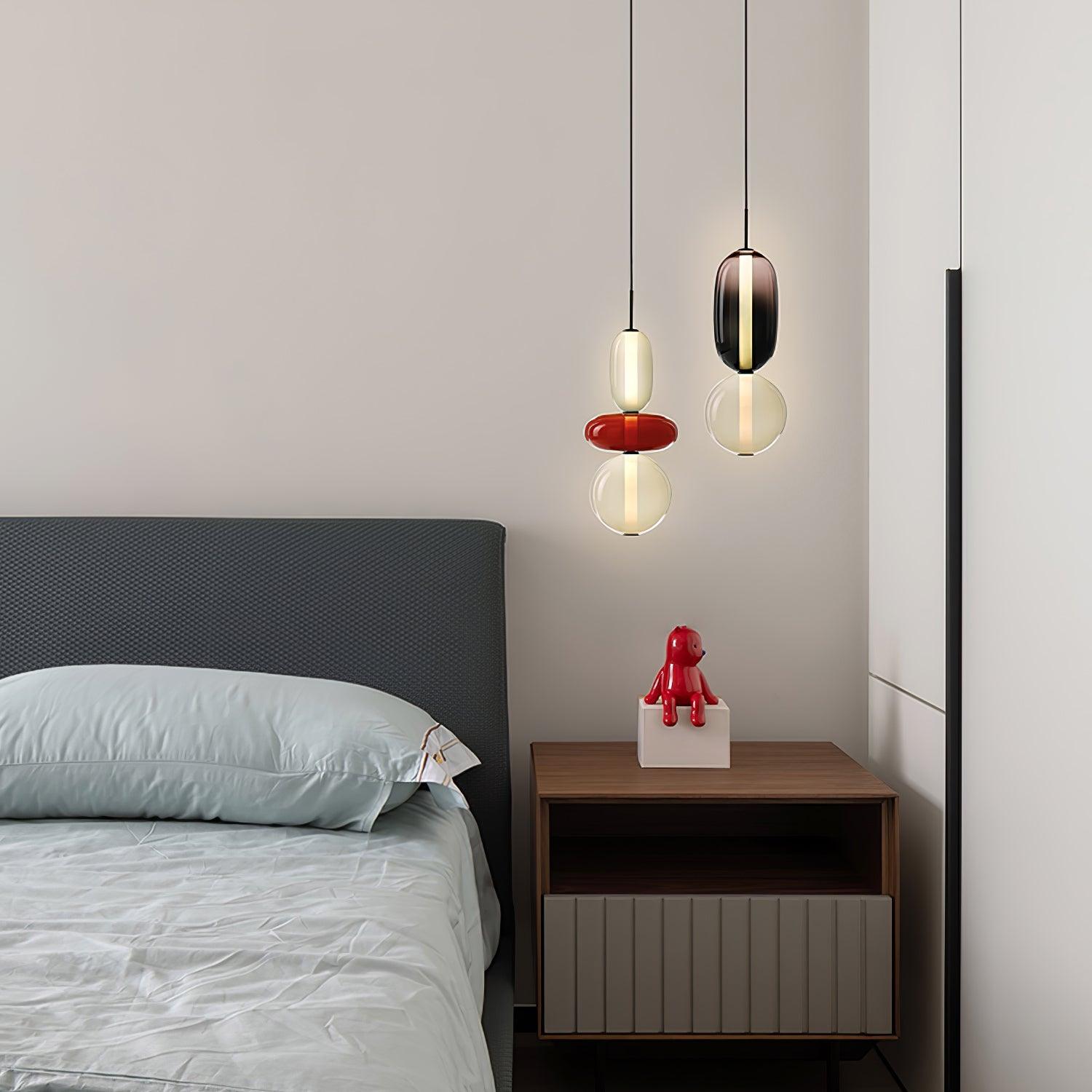 Moderne Glas Deckenlampe – Bunte Pendelleuchte im Skandinavischen Design