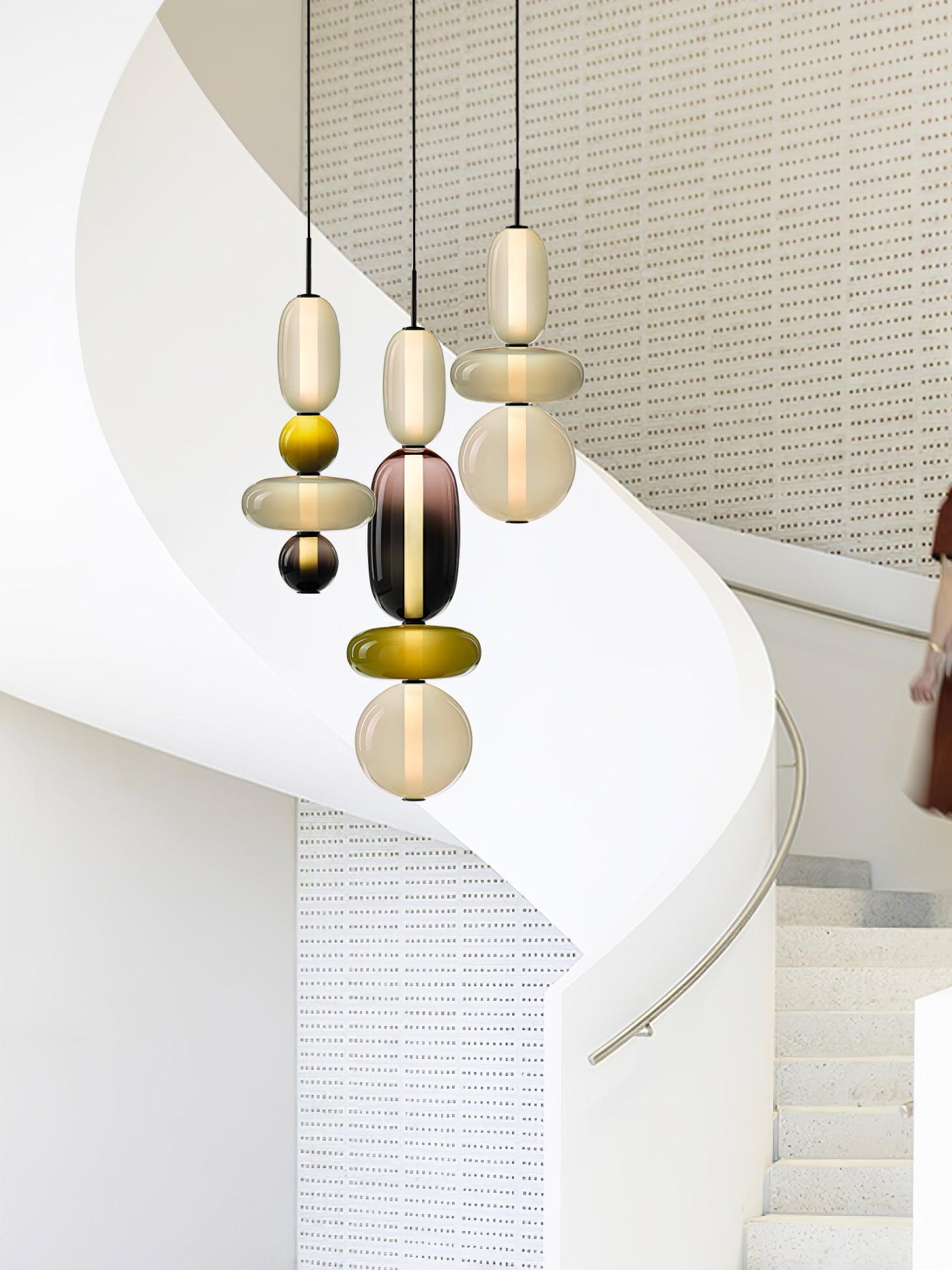 Moderne Glas Deckenlampe – Bunte Pendelleuchte im Skandinavischen Design