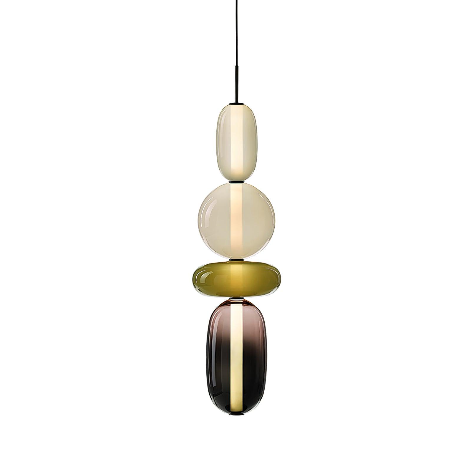 Moderne Glas Deckenlampe – Bunte Pendelleuchte im Skandinavischen Design