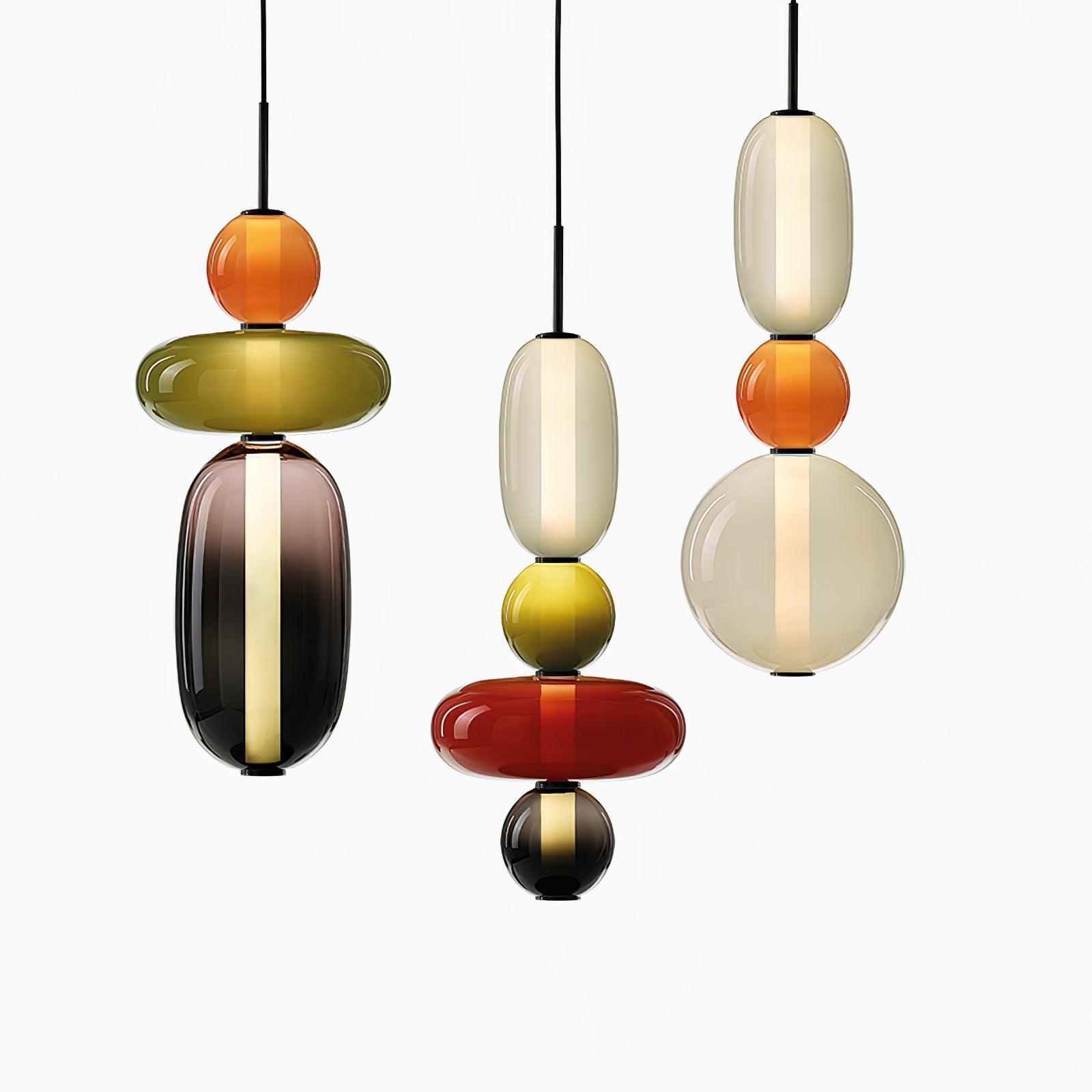 Moderne Glas Deckenlampe – Bunte Pendelleuchte im Skandinavischen Design