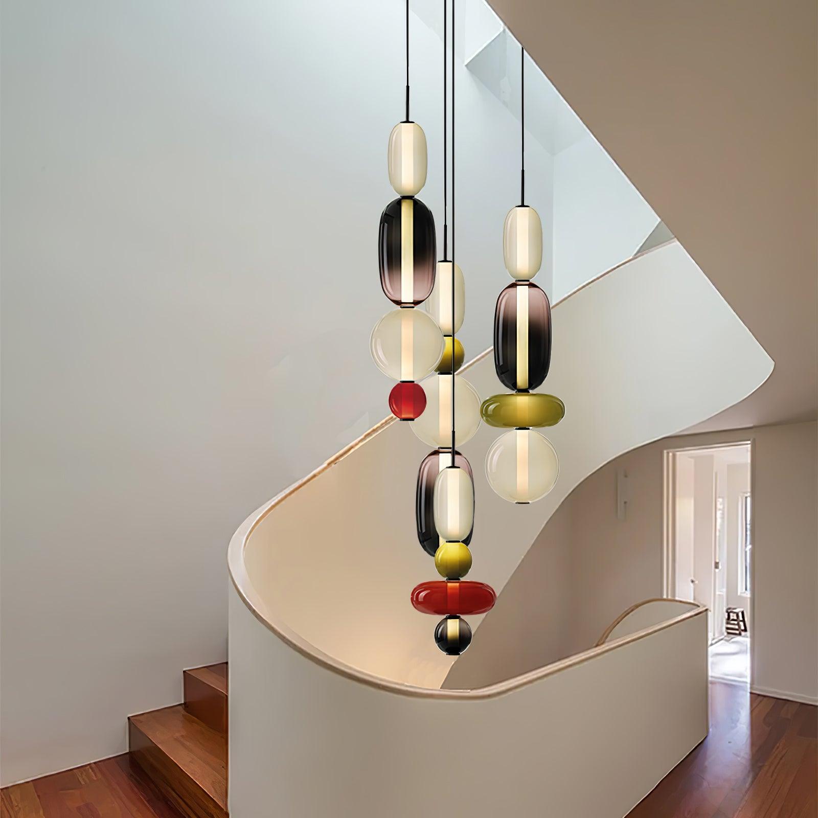 Moderne Glas Deckenlampe – Bunte Pendelleuchte im Skandinavischen Design