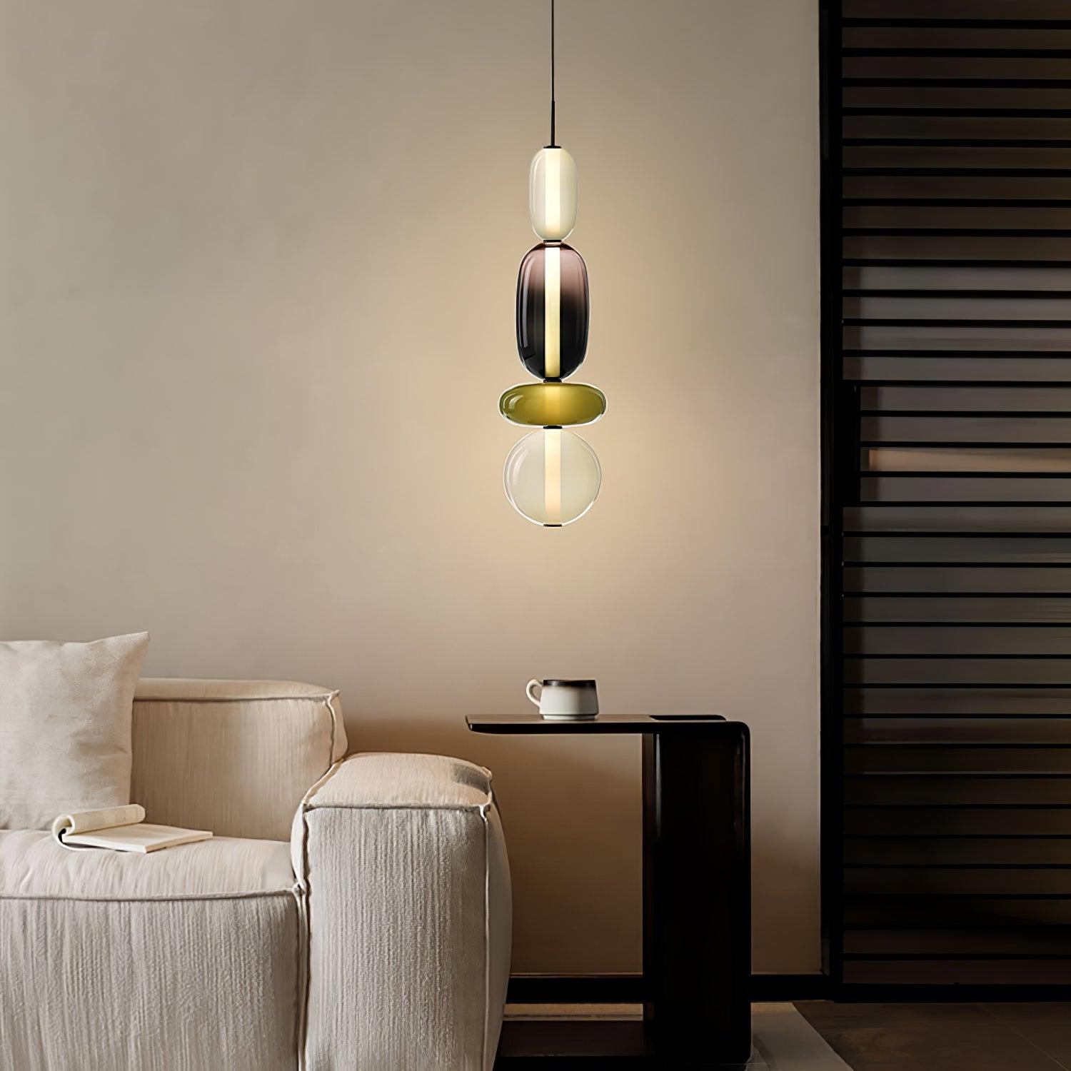 Moderne Glas Deckenlampe – Bunte Pendelleuchte im Skandinavischen Design