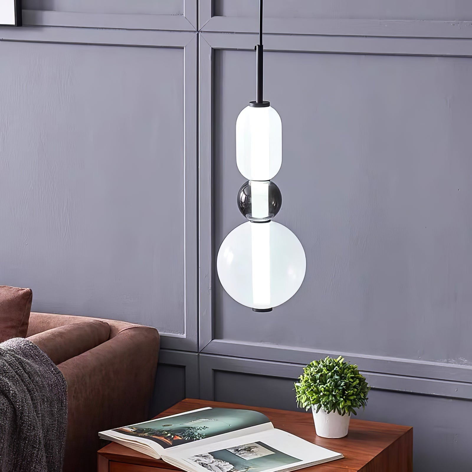 Moderne Glas Deckenlampe – Bunte Pendelleuchte im Skandinavischen Design