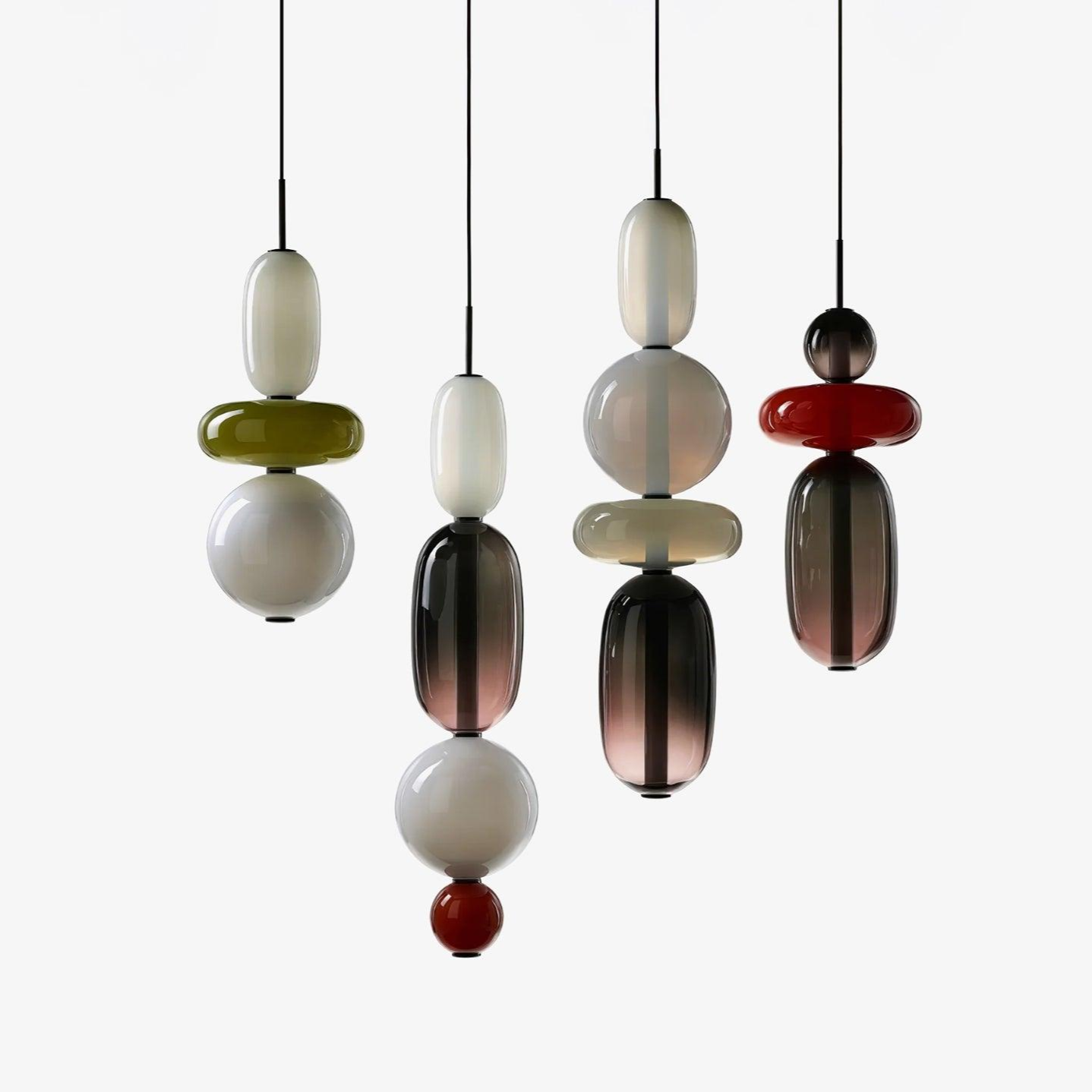 Moderne Glas Deckenlampe – Bunte Pendelleuchte im Skandinavischen Design