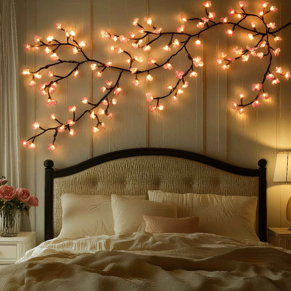 LED-Wandleuchte im Kirschblütenzweig-Design