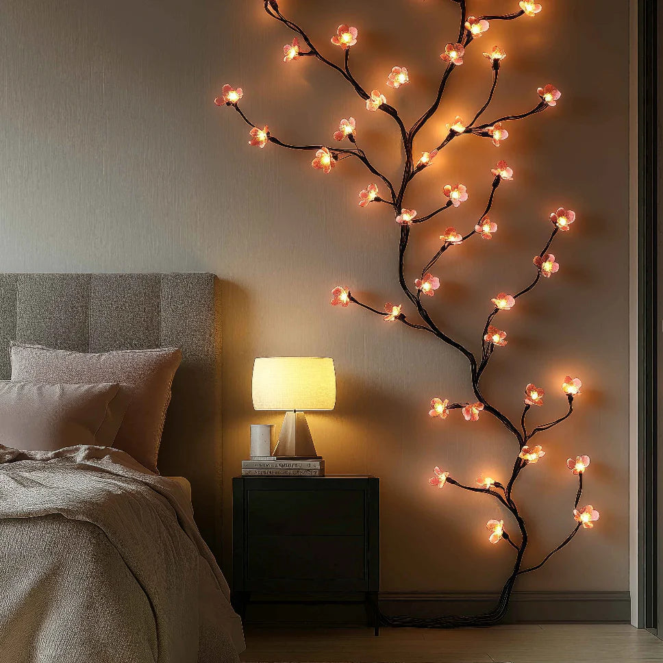 LED-Wandleuchte im Kirschblütenzweig-Design