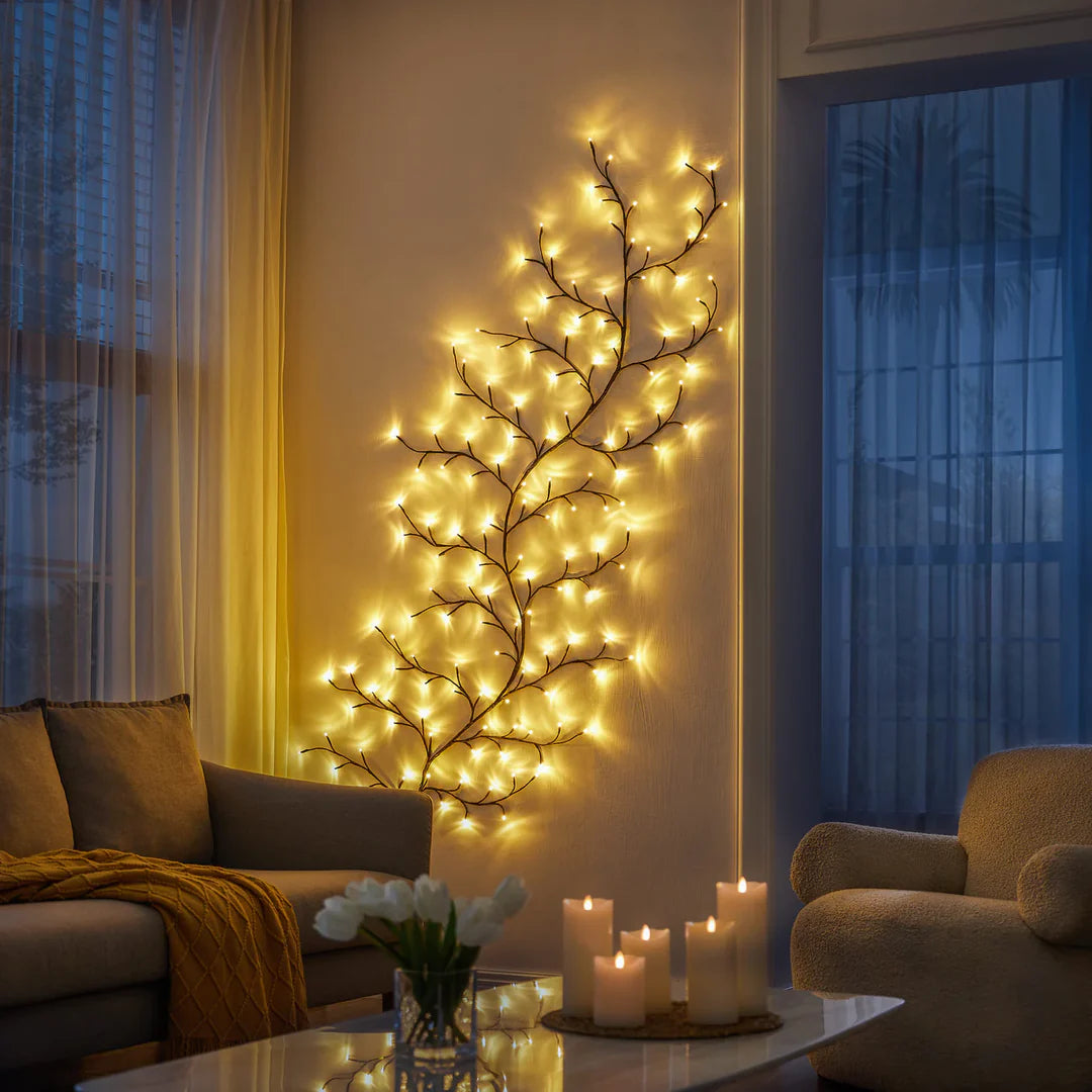 LED-Wandleuchte im Kirschblütenzweig-Design