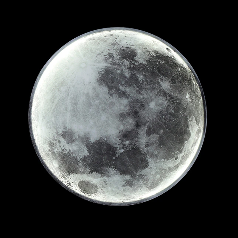 Leuchtende Mond-Wanddeko