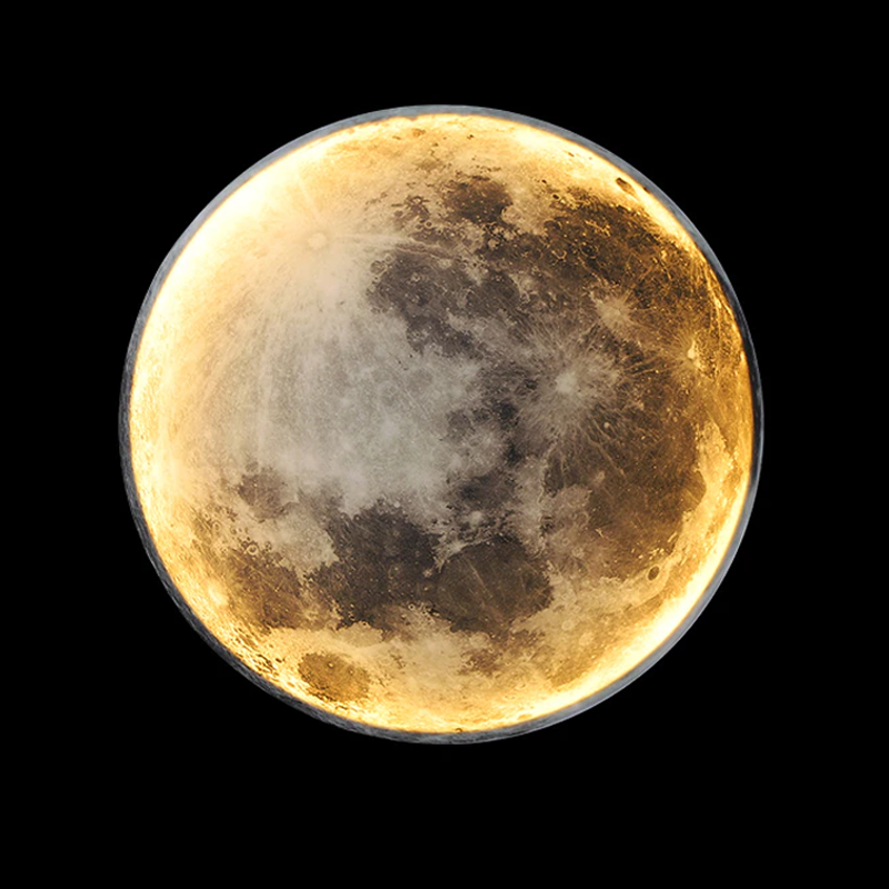 Leuchtende Mond-Wanddeko
