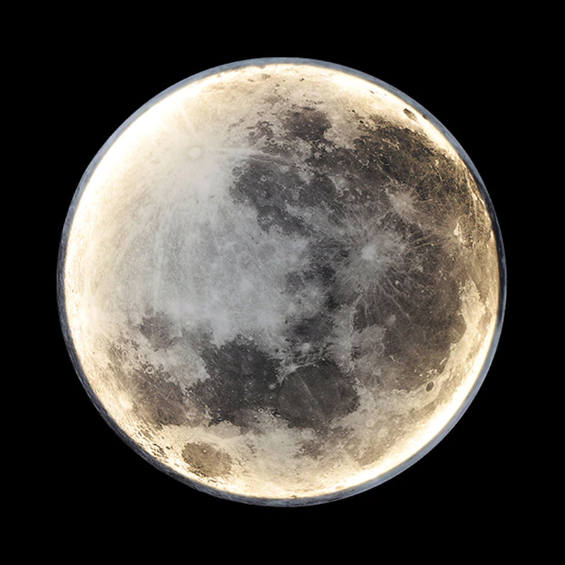 Leuchtende Mond-Wanddeko
