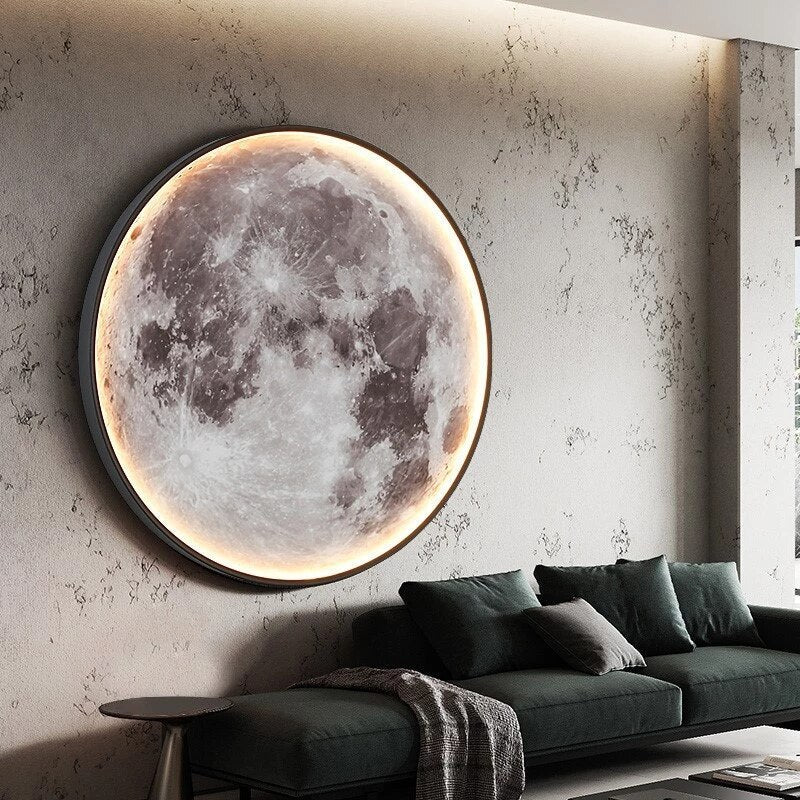 Leuchtende Mond-Wanddeko
